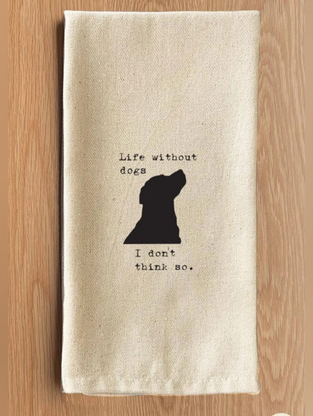 New! Dog Silhouette Tea Towel - Cream with Black Print